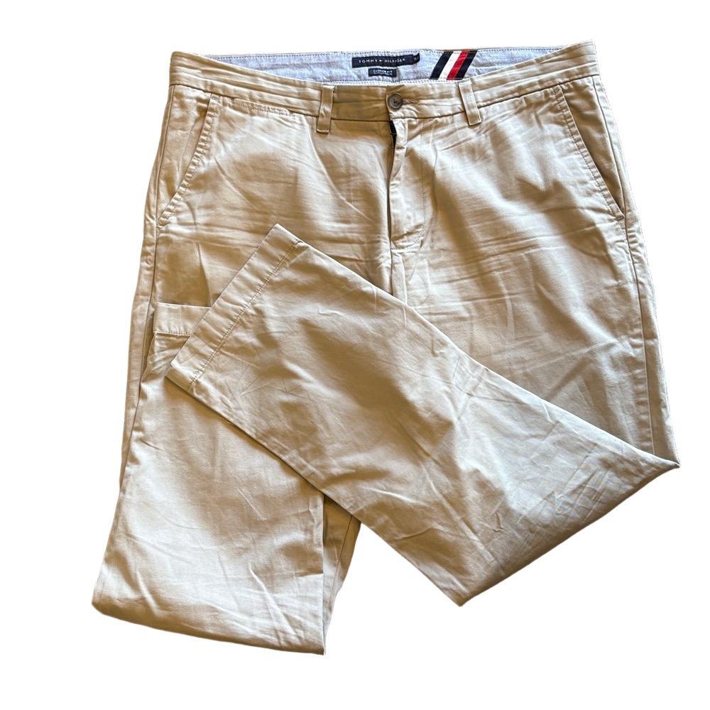 Tommy Hilfiger Mens 36 Tan Custom Fit Pants - Picture 4 of 5